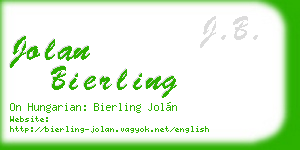 jolan bierling business card