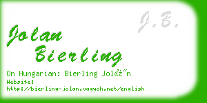 jolan bierling business card